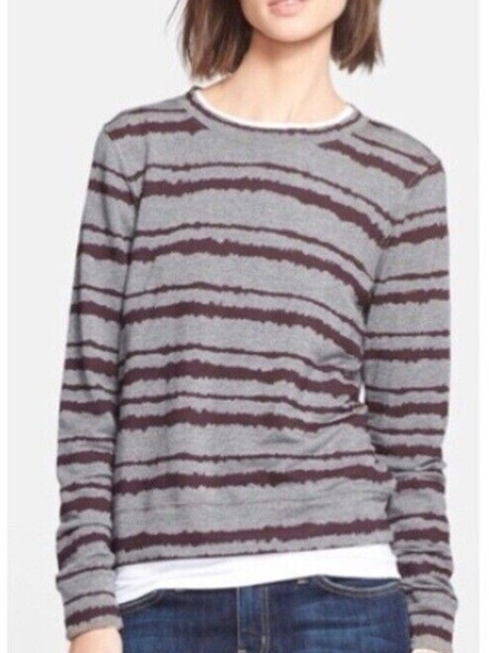 A.L.C. Conlo Frequency Stripe Crewneck Sweater Sz L